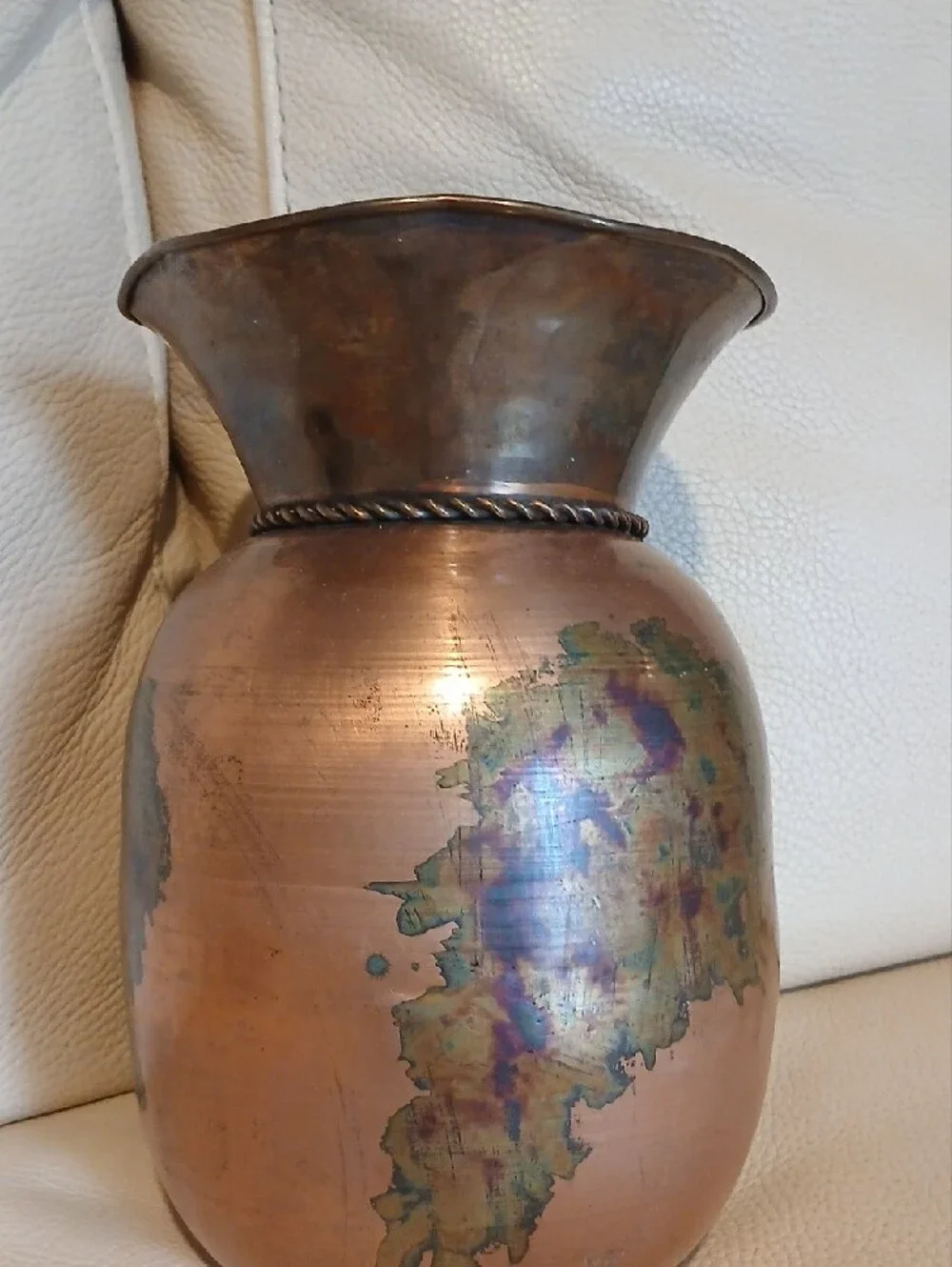 Brass Decorative Vase with Rope Tassel Detail